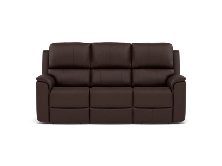 Flexsteel Hank Leather Fully Loaded Zero Gravity Reclining Sofa With Drop Down Table